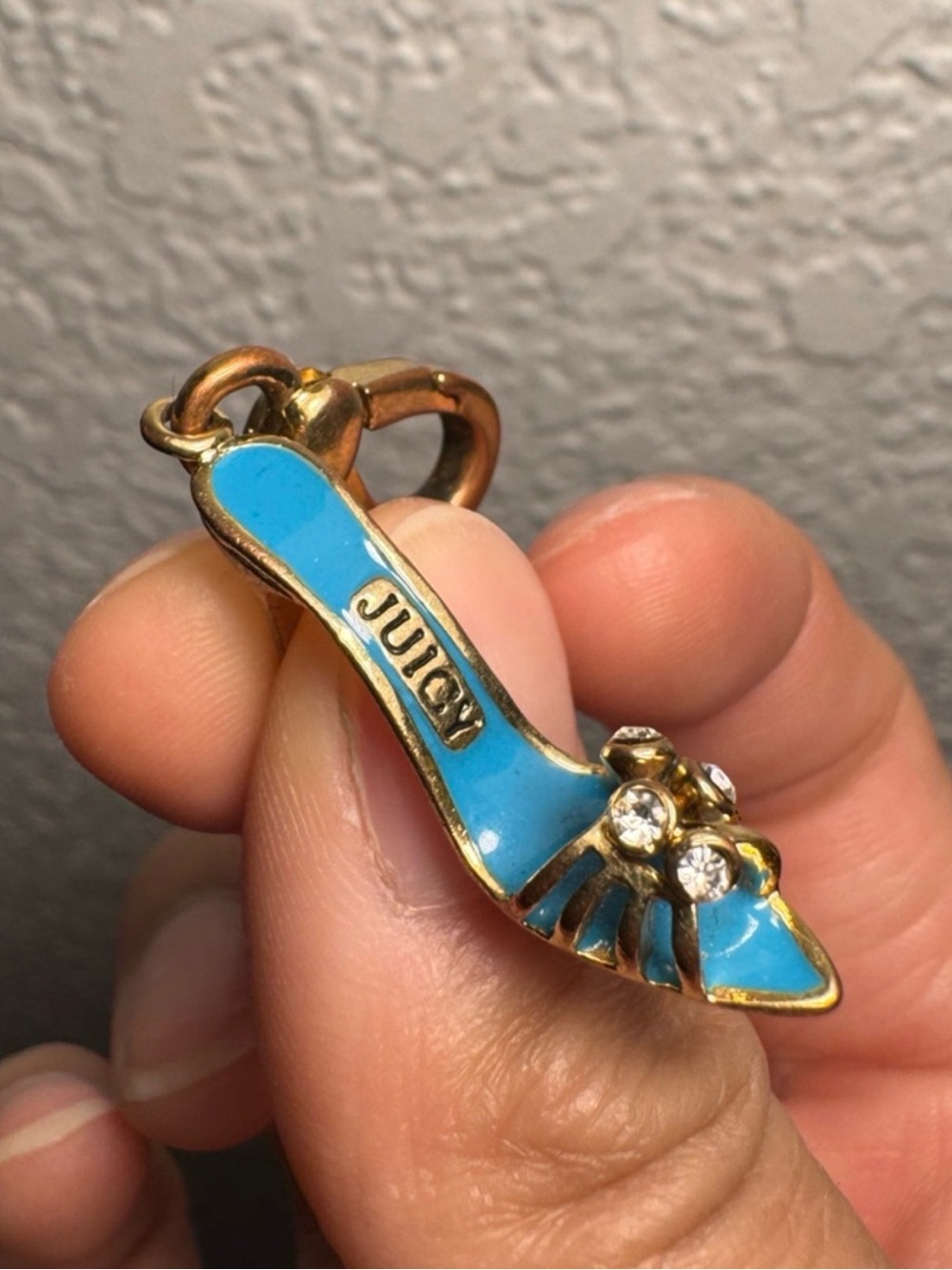 Juicy Couture Gold-Tone Blue Enamel High Heel Charm